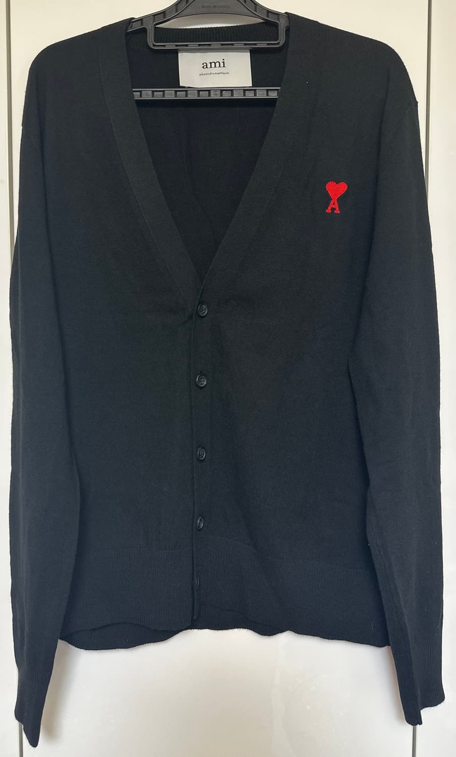 아미 스몰 하트 블랙 울가디건 남여공용 상품이미지2