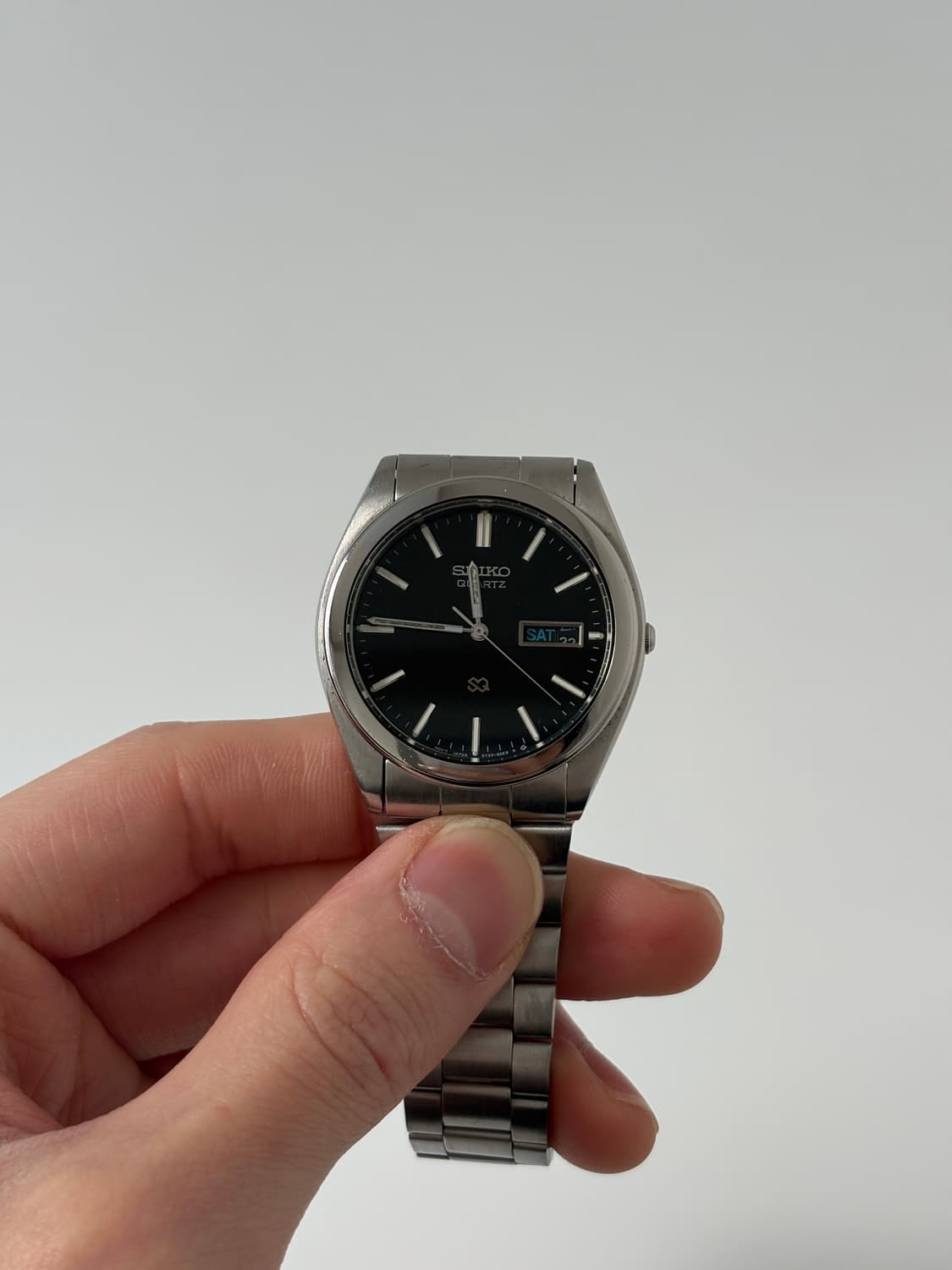 세이코 1990년대 SQ 블랙 다이얼 실버 쿼츠 남성 상품이미지2