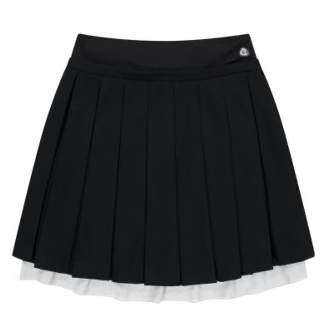 코이세이오 더블 웨이스트 플리츠 스커트 블랙 1 사이즈  상품이미지1