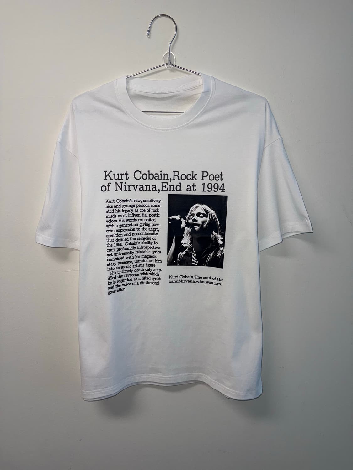 너바나 커트코베인 레터링 프린팅 티셔츠  상품이미지2