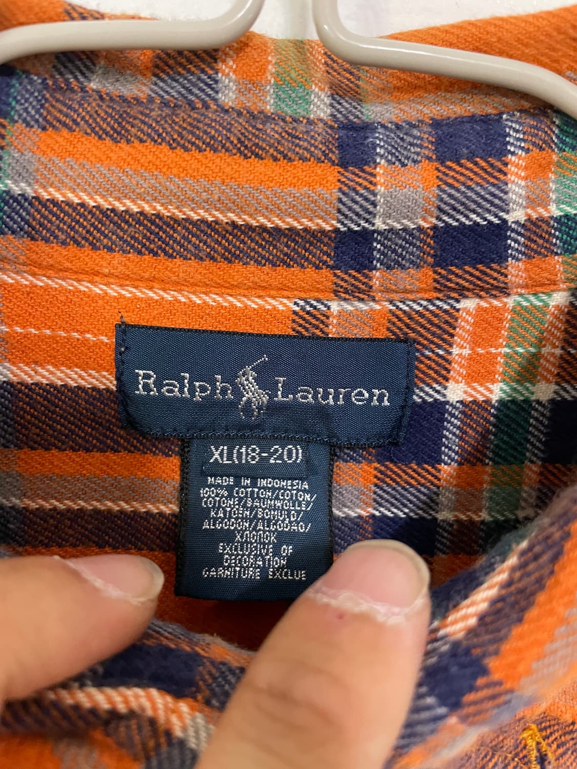 폴로랄프로렌 오렌지 체크셔츠 상품이미지5