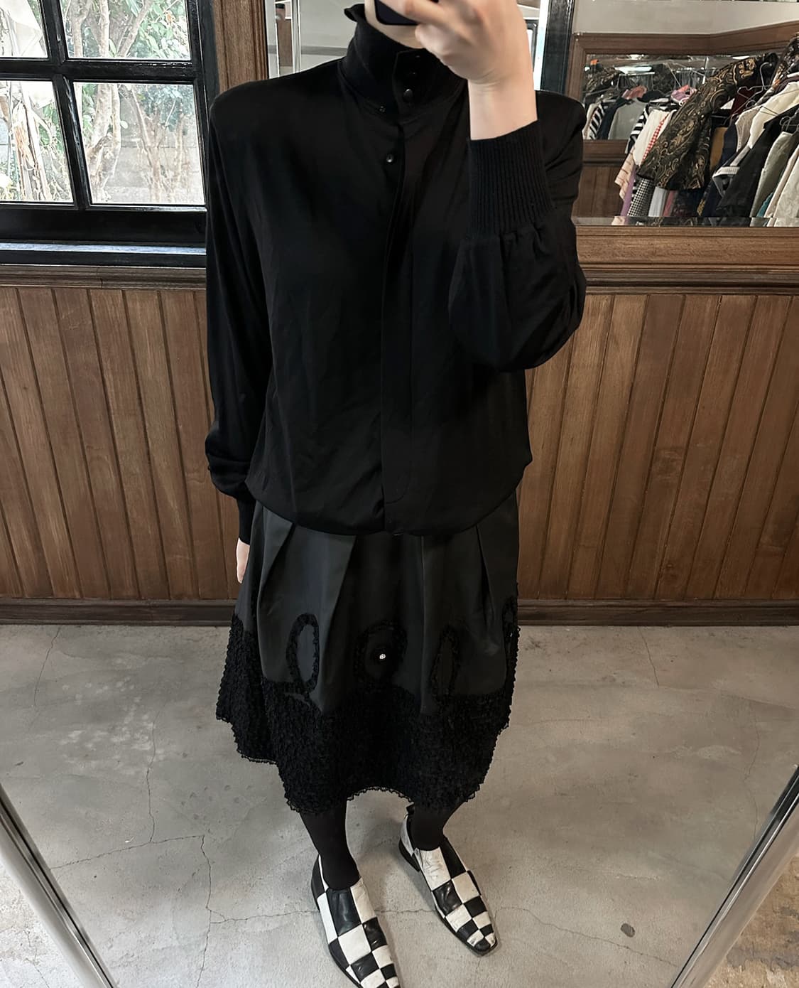 INGEBORG lace leather skirt 상품이미지2