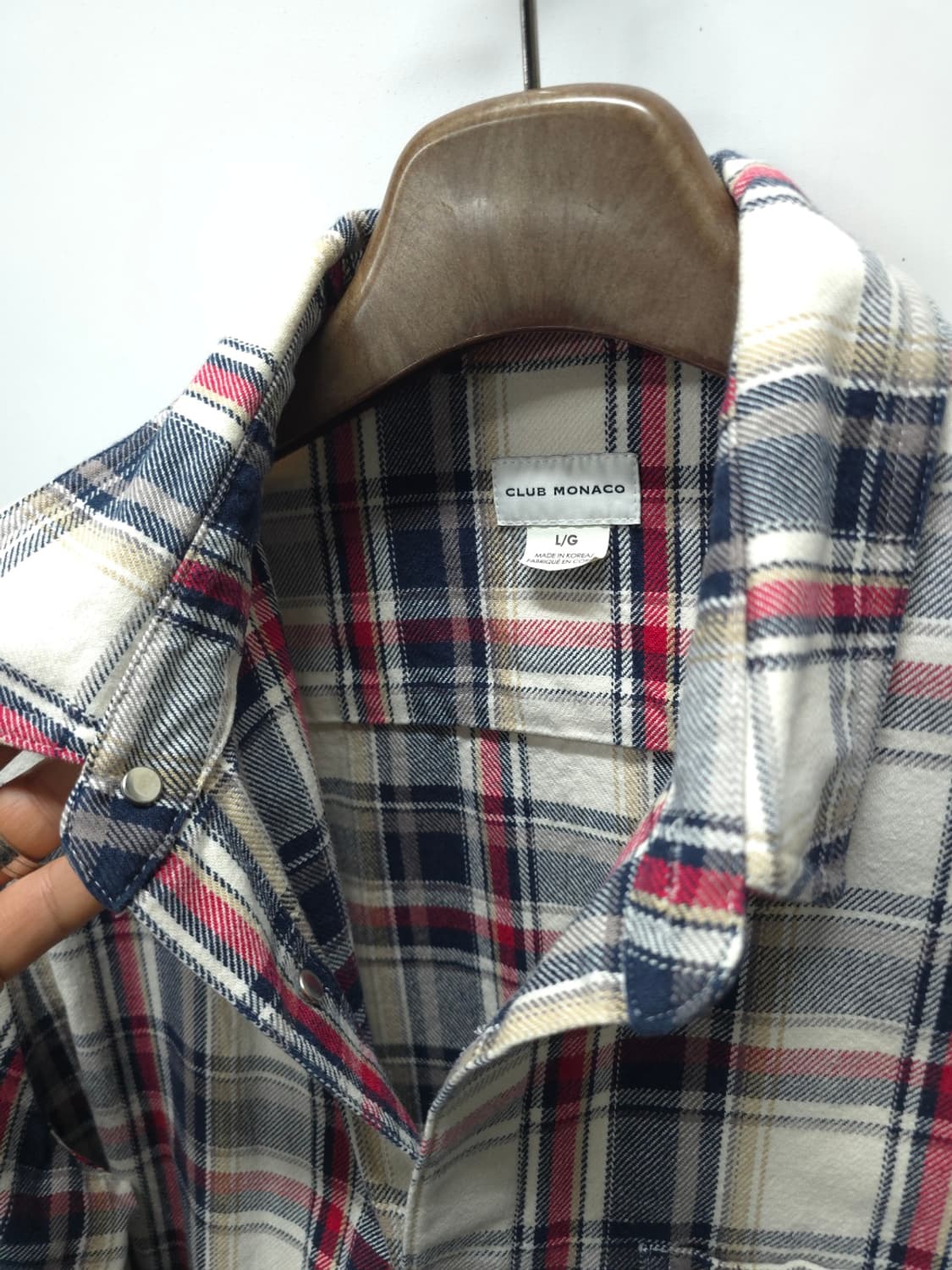 ​클럽모나코 남성 워크웨어 코튼 체크 셔츠자켓(100~105, 상태최상) 상품이미지9