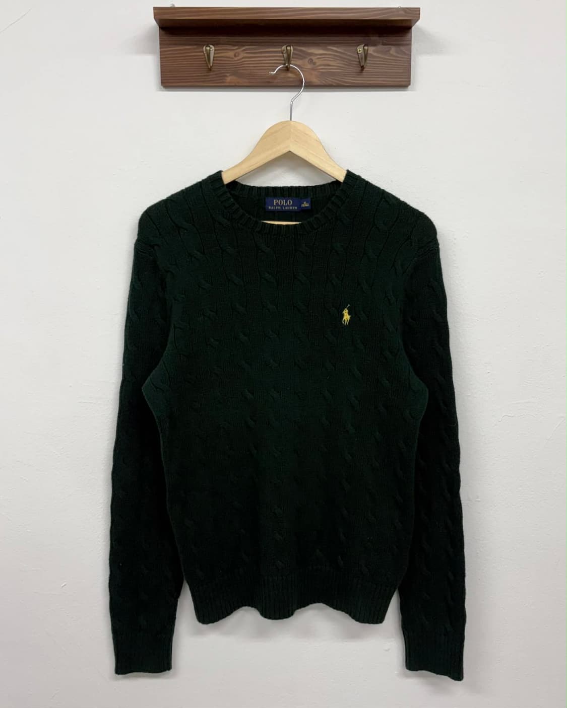[M] 폴로 랄프로렌 초록 코튼 케이블 니트 스웨터 상품이미지1
