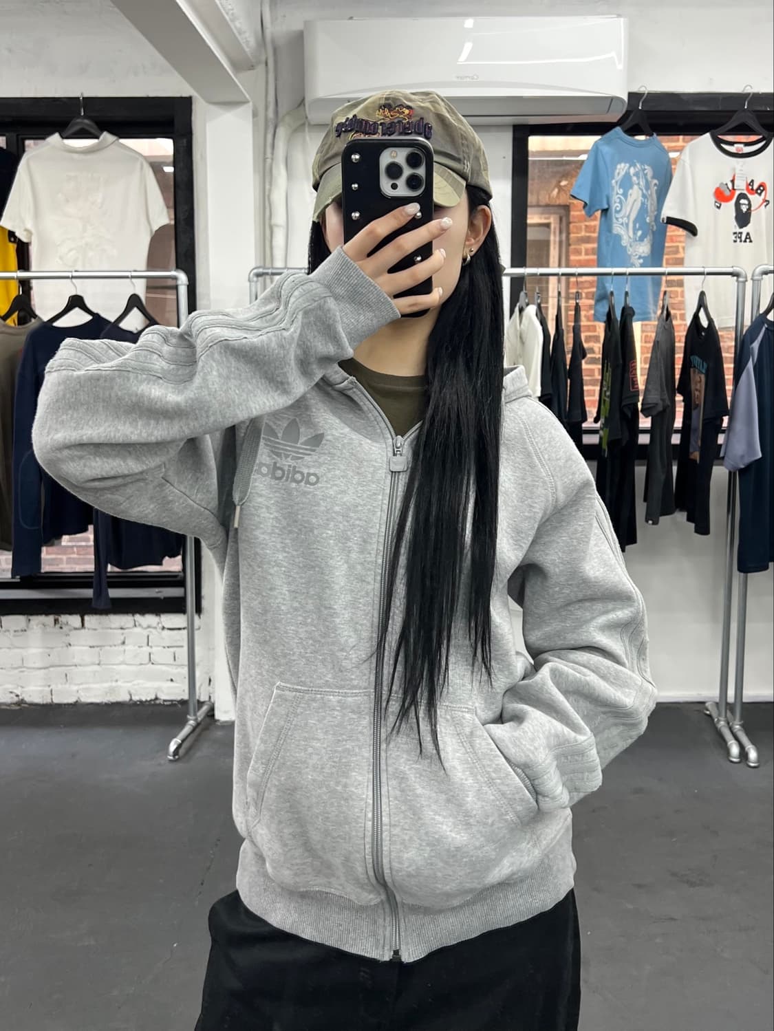 아디다스 파이어버드 그레이 후드집업 상품이미지3