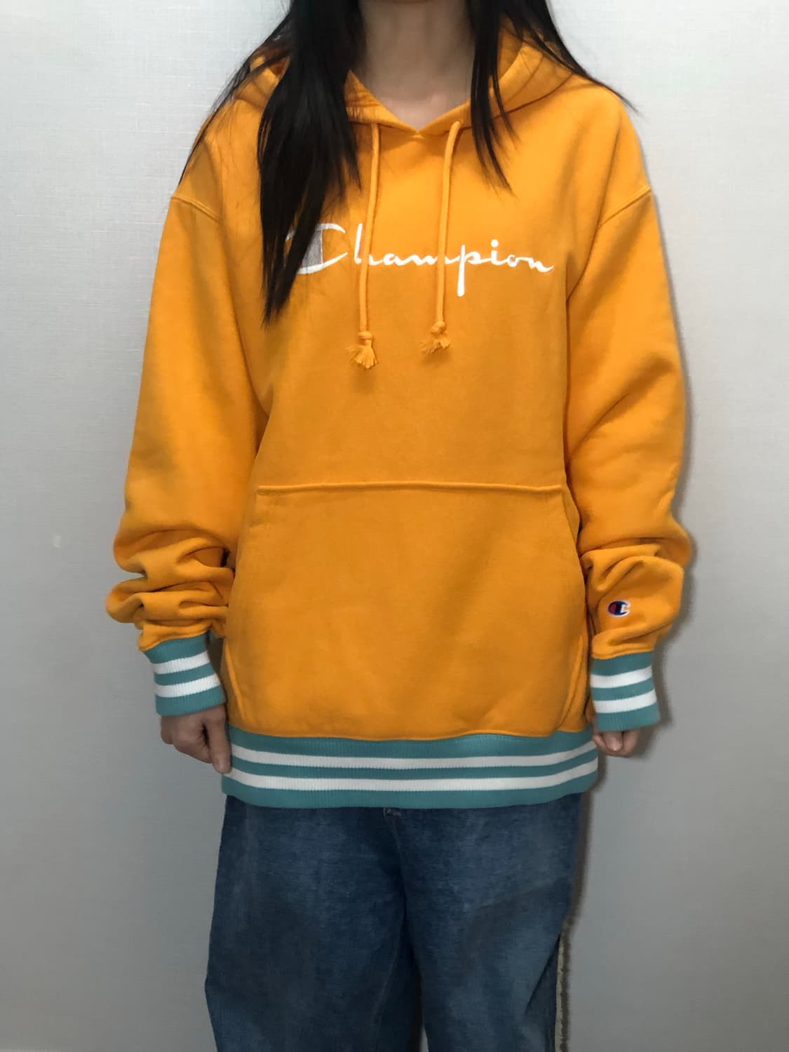 빈티지 챔피온 옐로우 후디 상품이미지6