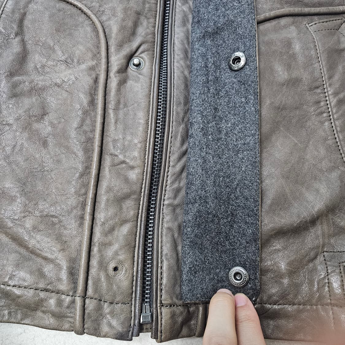 100 지오지아 남자 페이딩 양가죽 자켓 상품이미지3