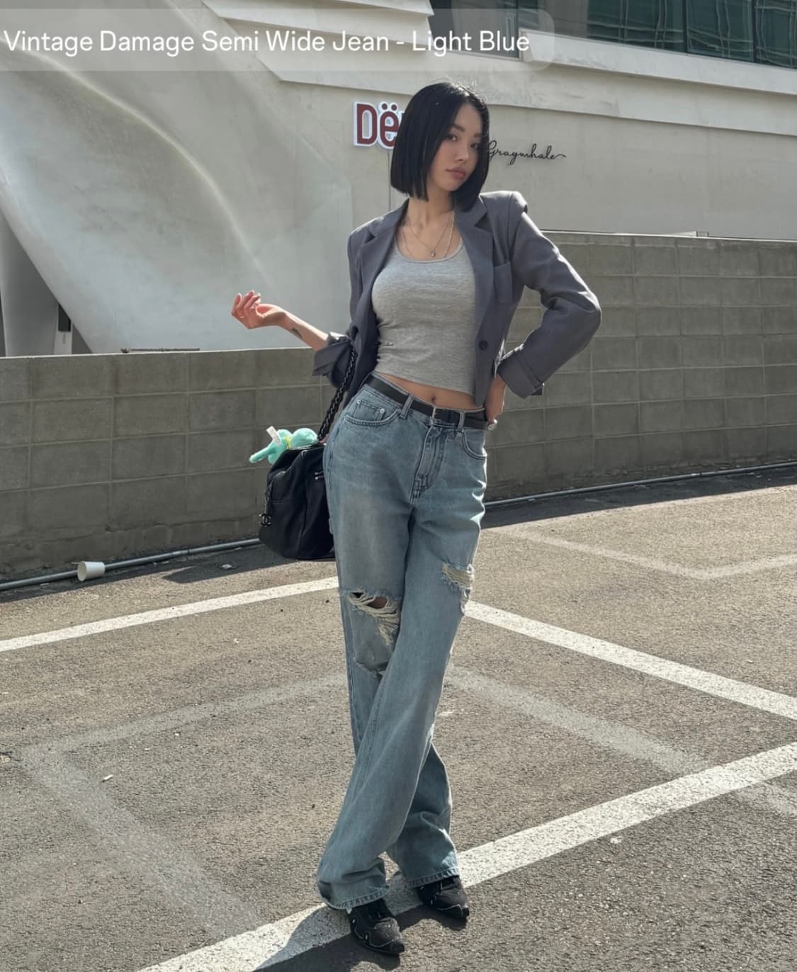 페일제이드 빈티지 데미지 세미 와이드 진 라이트블루 상품이미지1