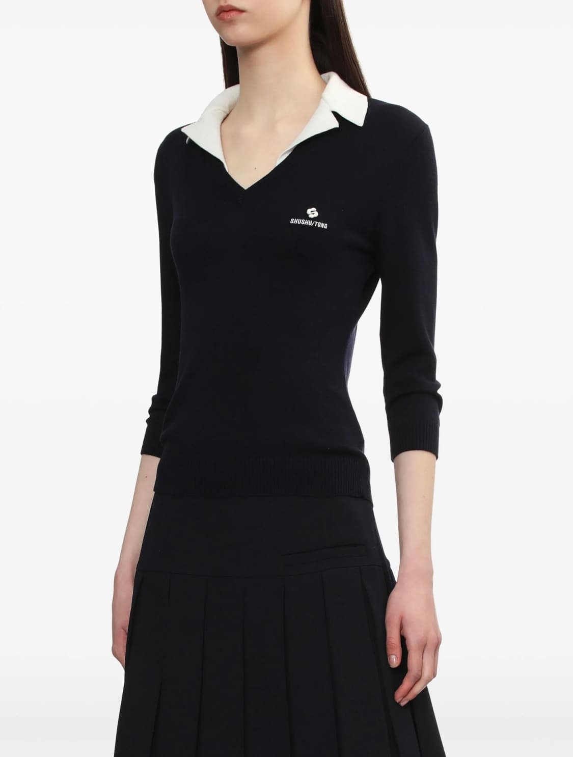 슈슈통 카라 니트 네이비(6) 상품이미지1