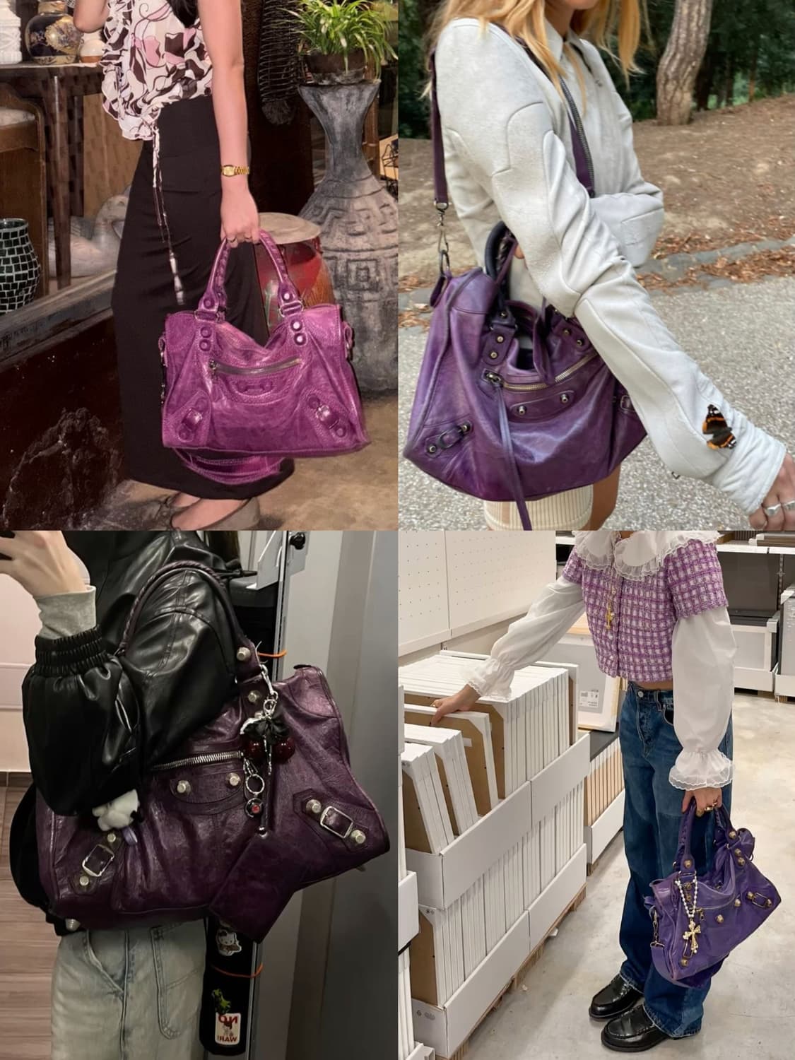 발렌시아가 시티 모터백 퍼플 상품이미지2