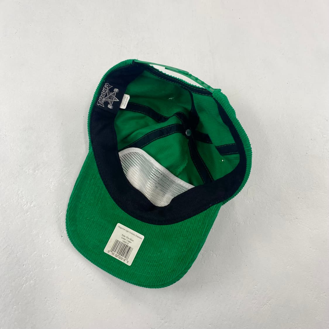 트래셔 자수 스펠아웃 빅로고 그린 코듀로이 트러커 캡 상품이미지5