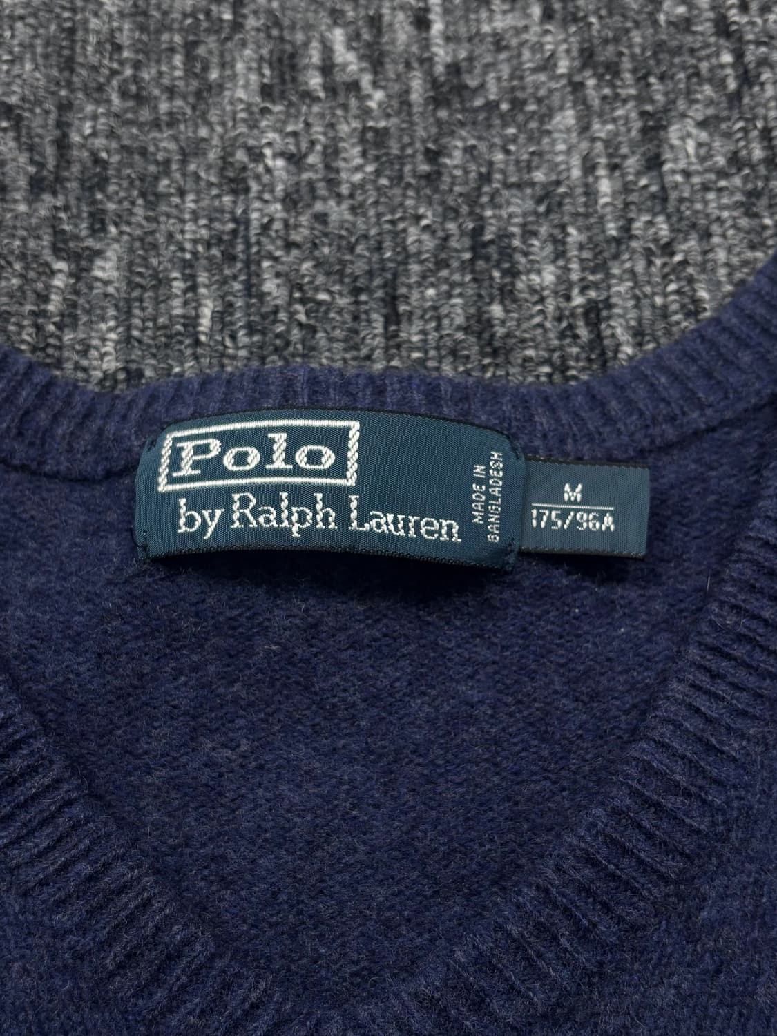폴로 램스울 블루 브이넥 니트 상품이미지5