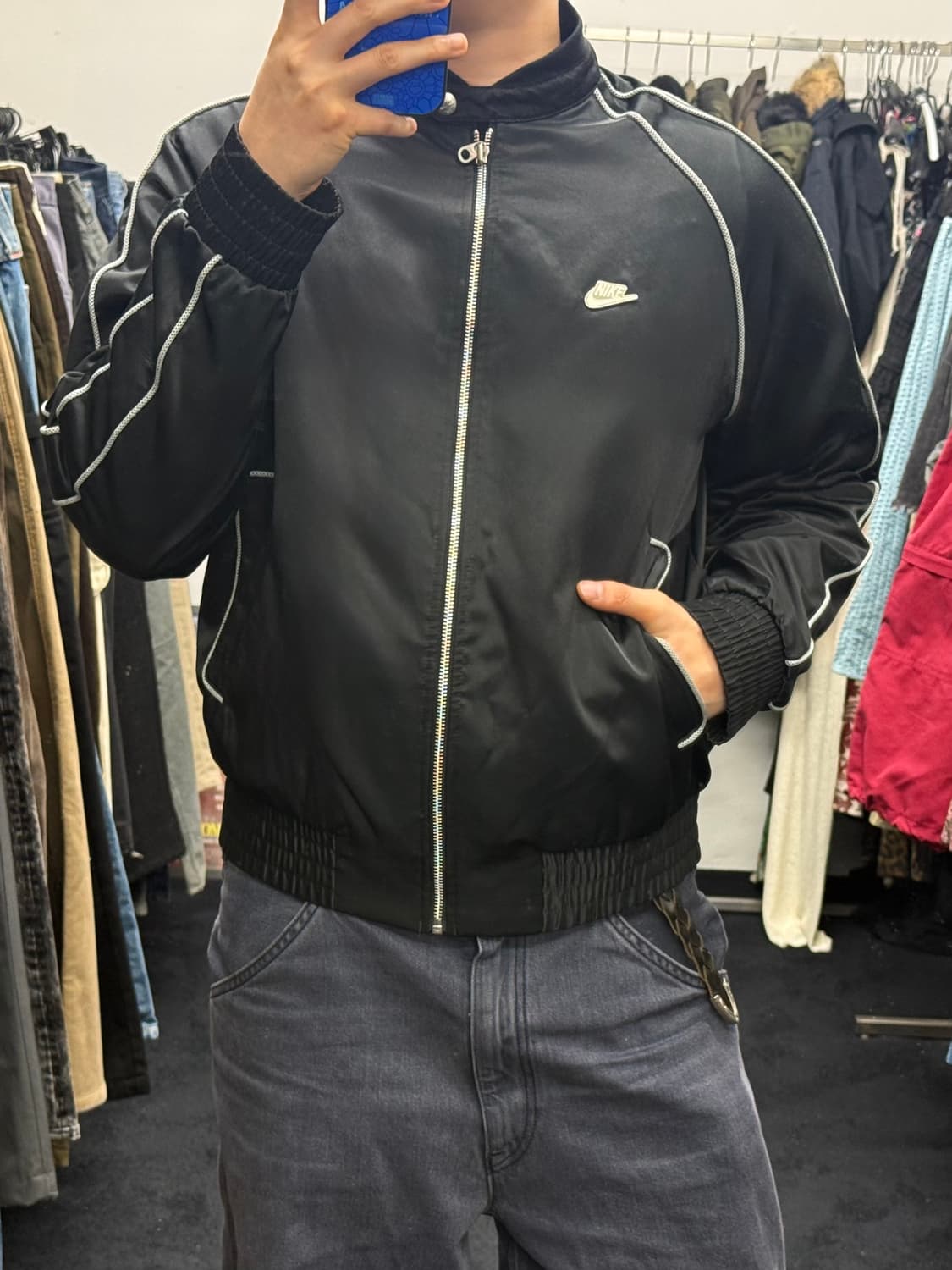 나이키 00S 라이더 블루종 져지 트랙탑 우븐 집업 블랙 100 L 댄서 상품이미지3