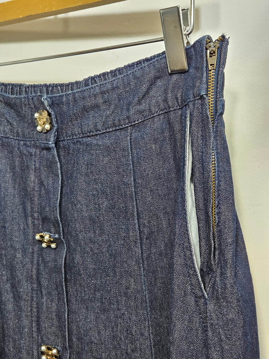 까사렐(cacharel) 슬릿 A라인 데님 스커트 상품이미지4