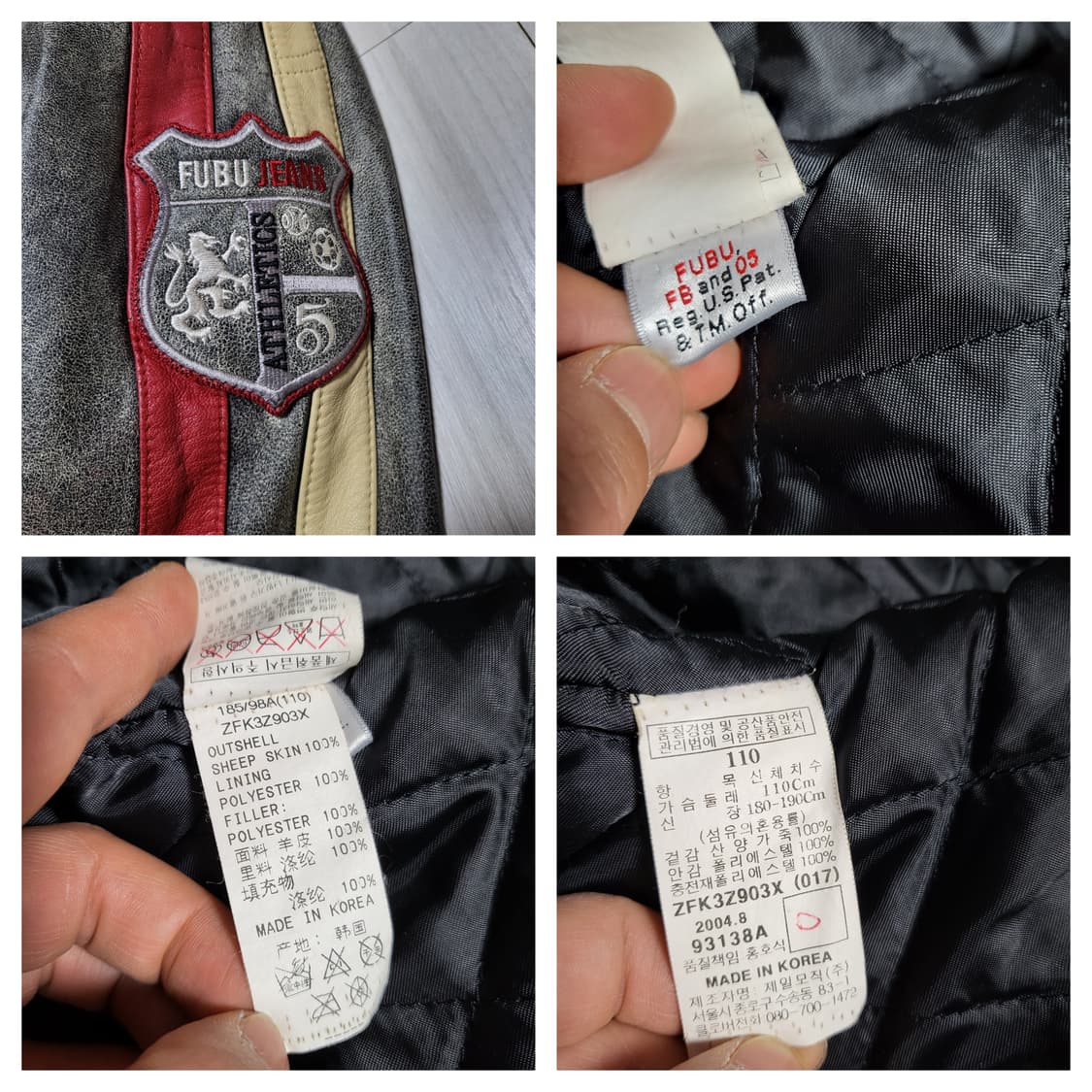 (2XL) FUBU 가죽자켓  푸부 레더자켓 빈티지 레이싱자켓 상품이미지5