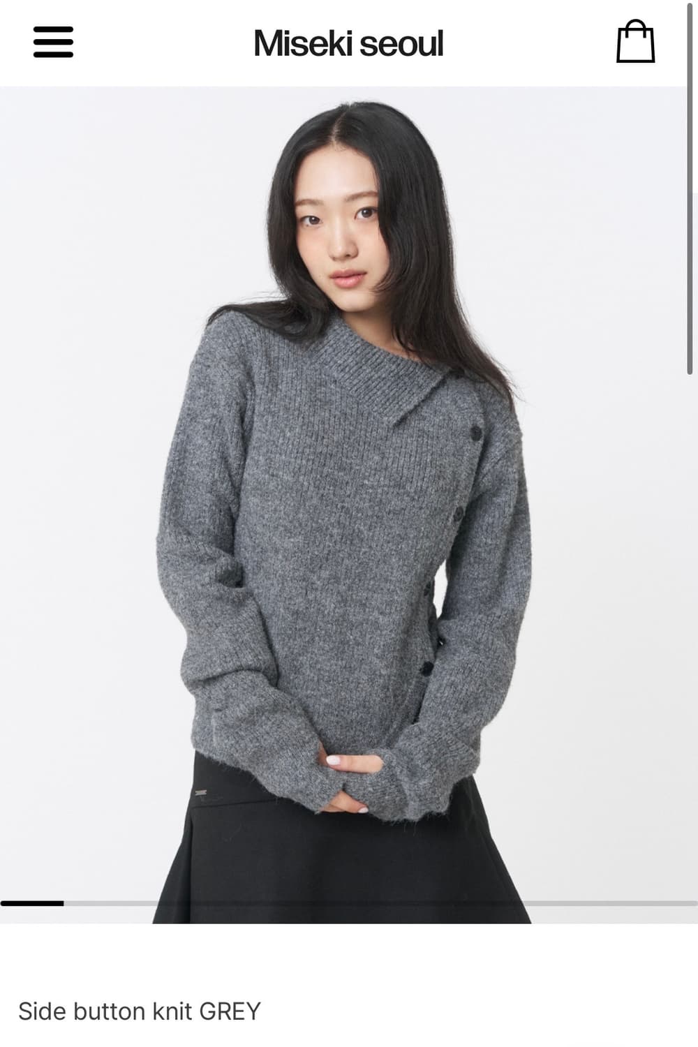 미세키서울 니트 ( Side button knit GREY ) 상품이미지1
