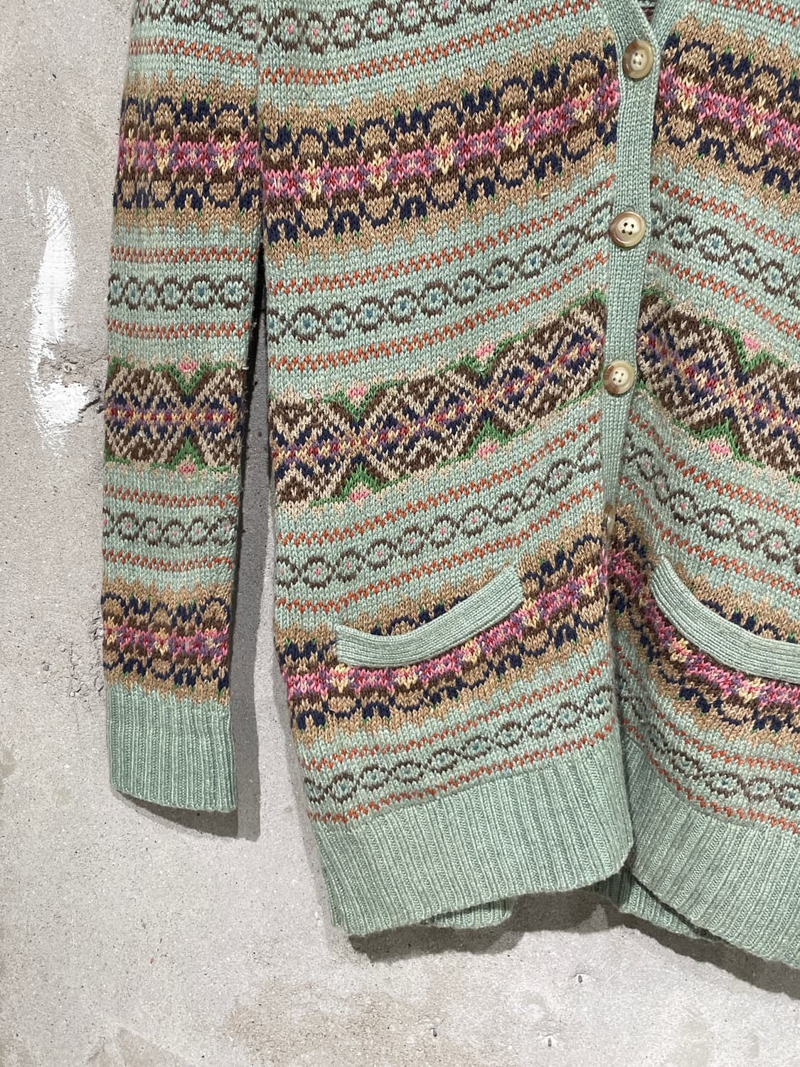 랄프 로렌 피스타치오 페어아일 니트 롱 가디건 상품이미지4