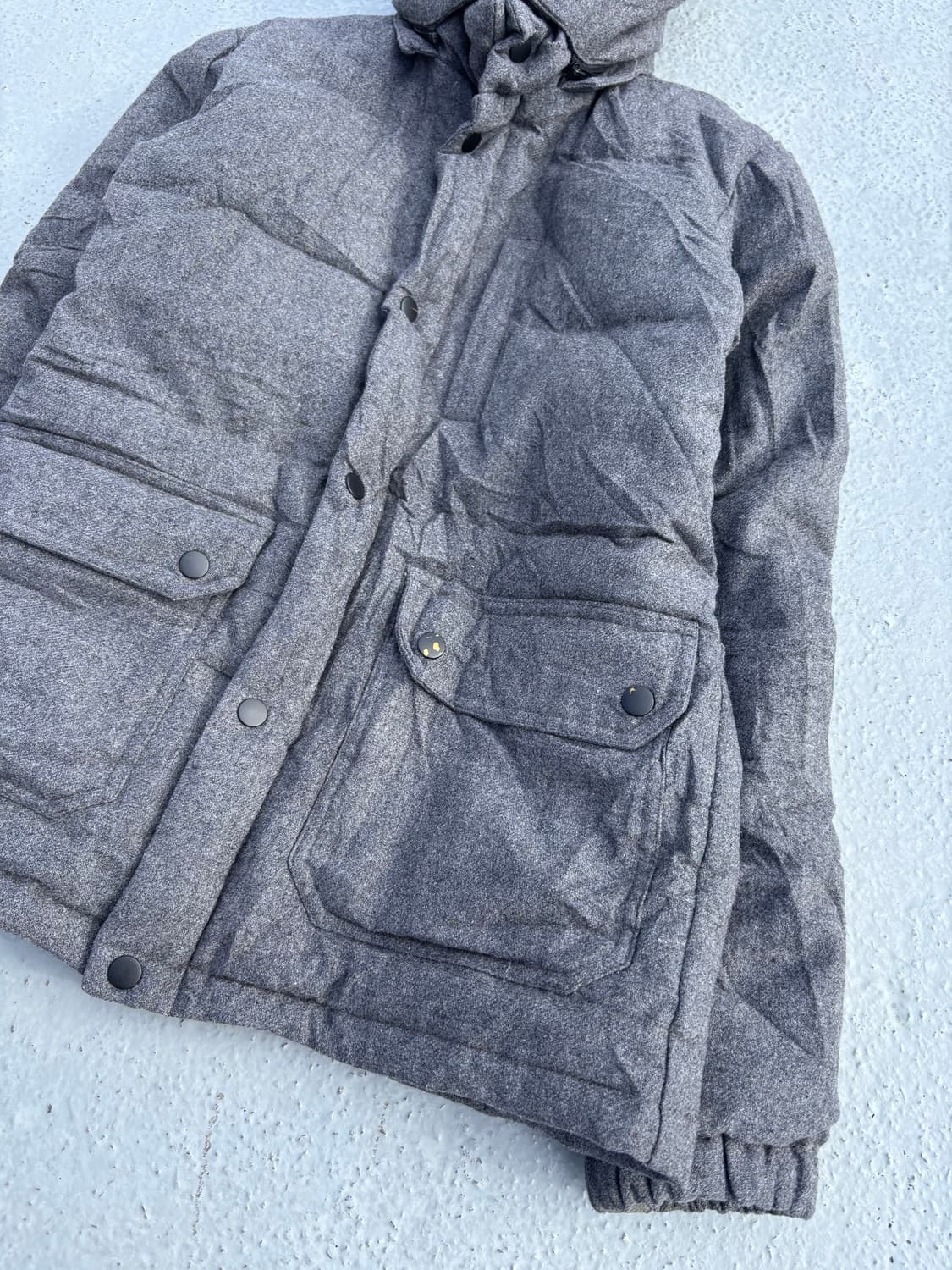 “Vintage”Y2K Mood Grey Hoodie Padding 상품이미지2