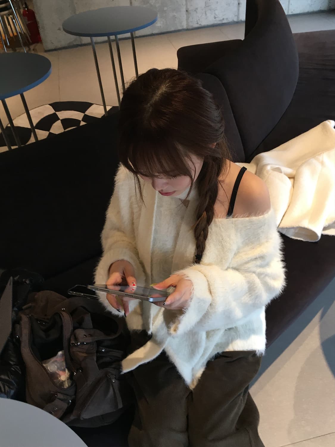 아워캐비넷 cats muffler knit 앙고라 머플러 니트 세트 상품이미지1