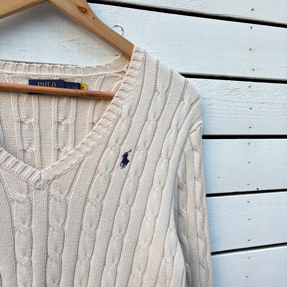 Polo 폴로 케이블 꽈배기 브이넥 니트 상품이미지3
