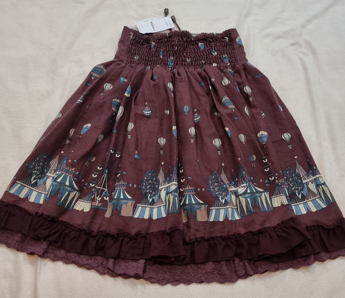 빈티지 서커스 열기구 패턴 스커트 상품이미지6