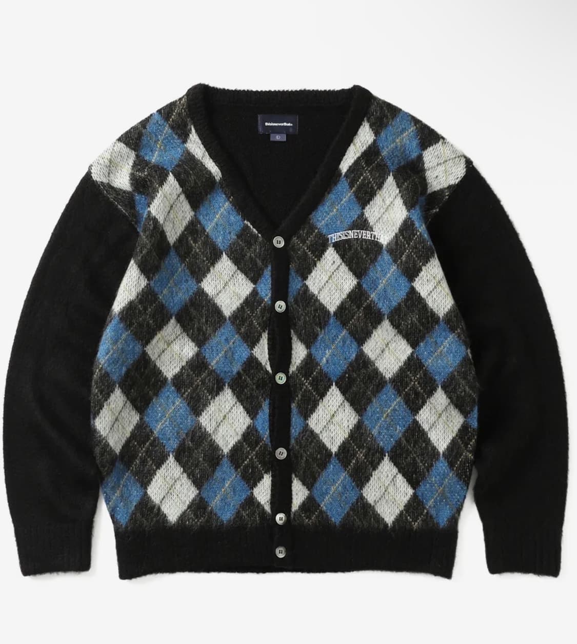 디스이즈네버댓 Argyle Cardigan Black 상품이미지1