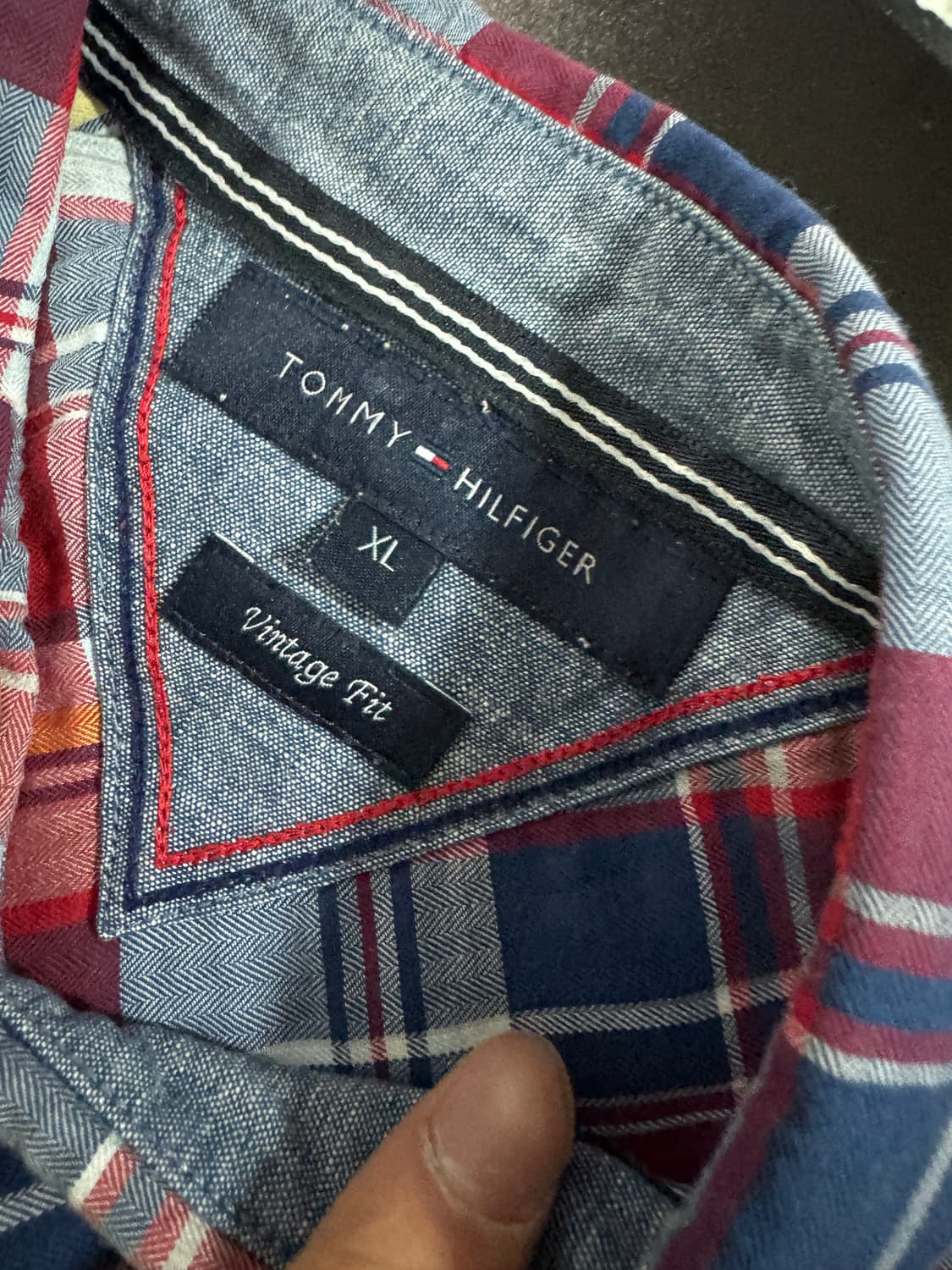 타미힐피거 빈티지 핏 레트로 체크셔츠 XL 상품이미지3