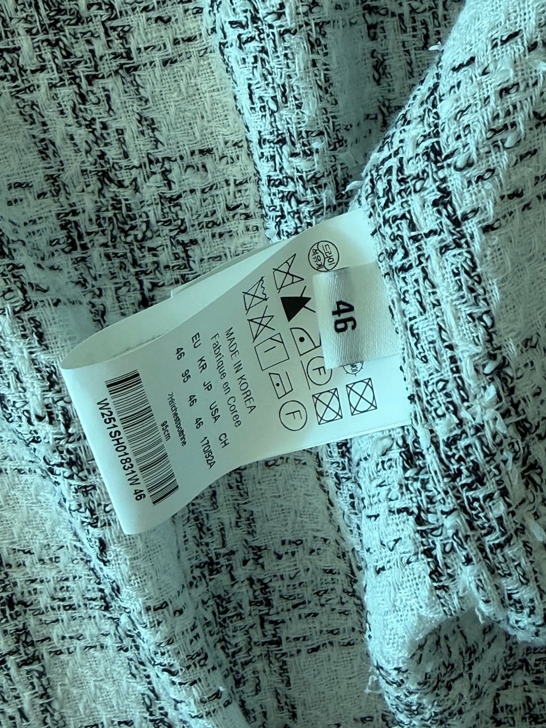 [46] 우영미 화이트 트위드 체크 셔츠 25ss 상품이미지6