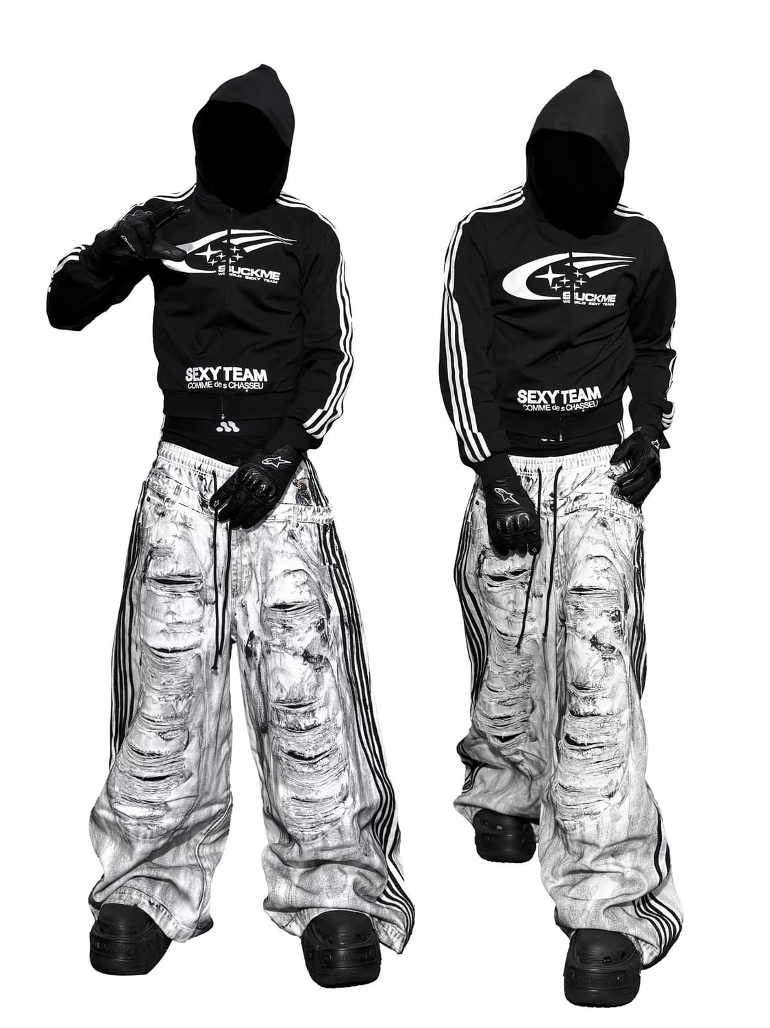 SEXYTEAM Graphic Cropped Zip Hoodie 상품이미지5