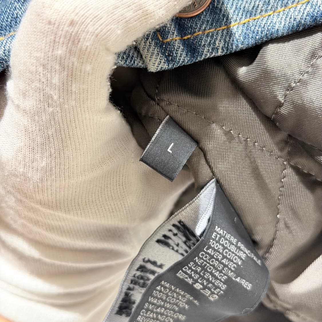 (S+/L) / 셀린느 피스모 워시 데님 루즈 테디 자켓 상품이미지8