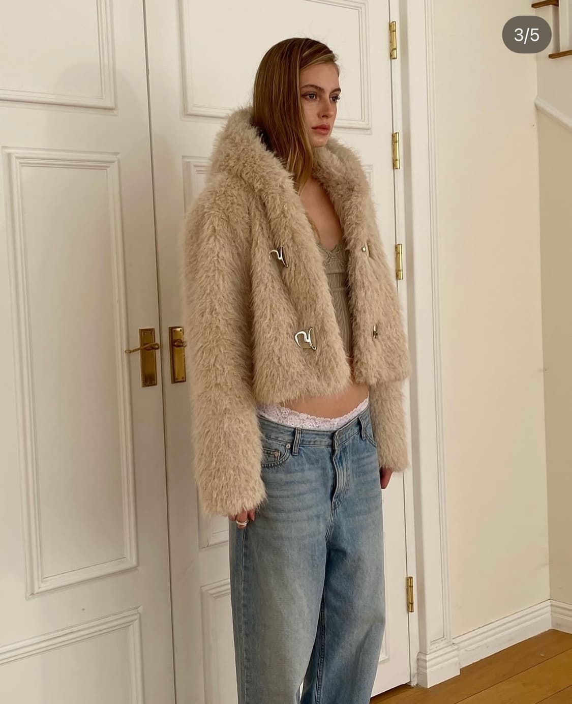 투머치택스 크롭 퍼 자켓 상품이미지1