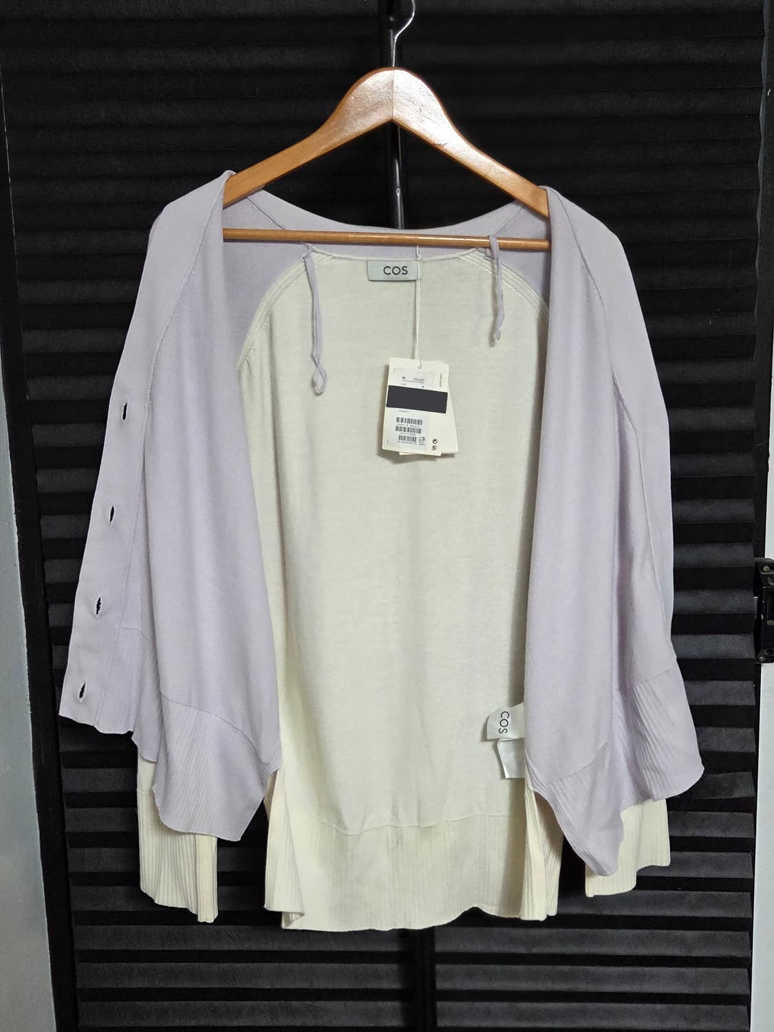 (새상품) [COS] 컬러블록 레이어드 V넥 코튼 가디건 | 00062 상품이미지5