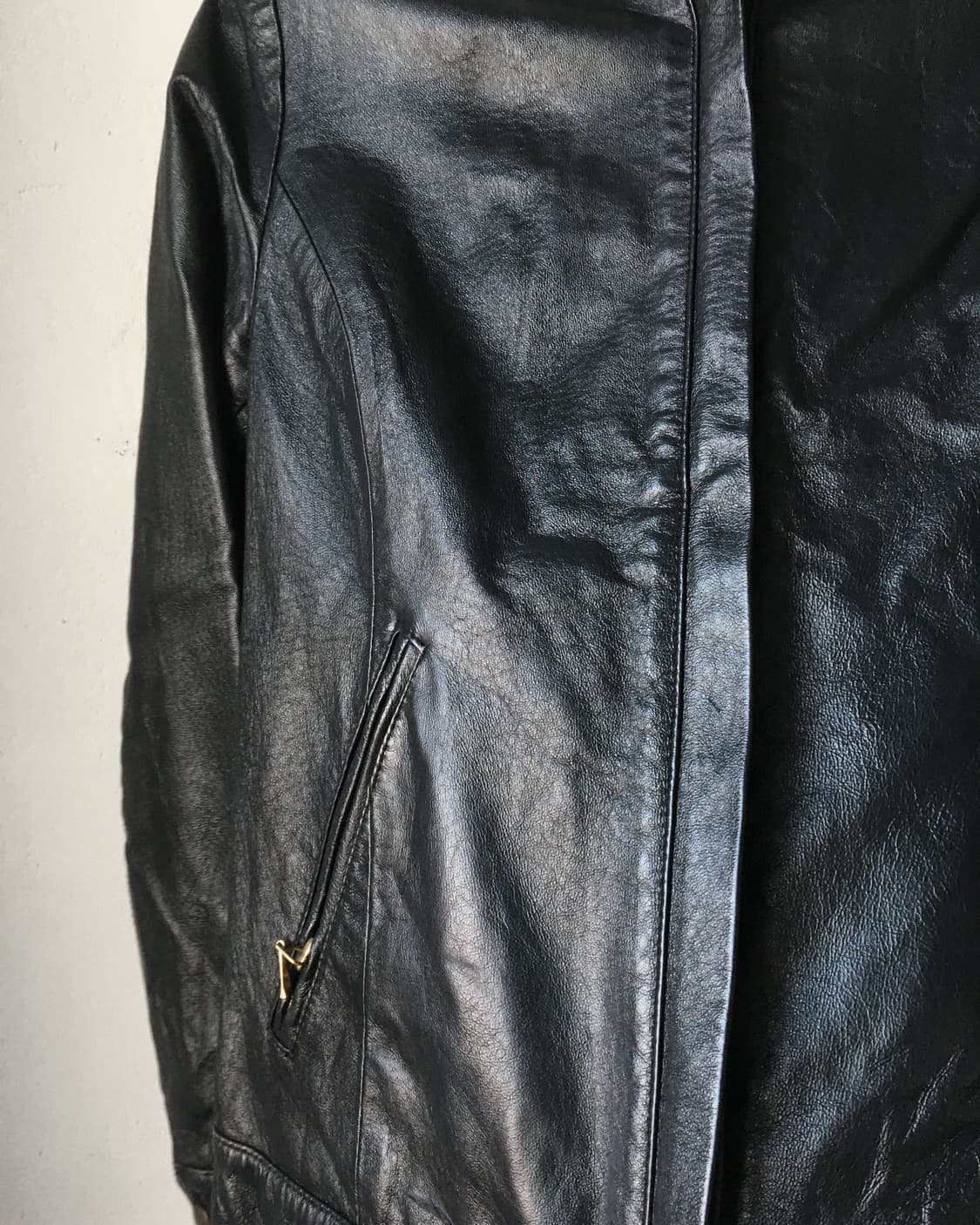High neck leather jacket 상품이미지6