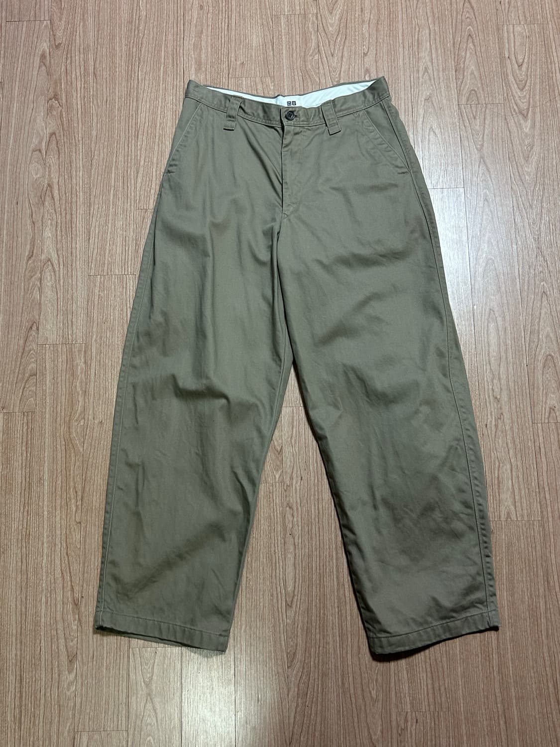 [2회착] 유니클로 U라인 유메르 와이드핏 치노팬츠(베이지카키/79) 상품이미지5