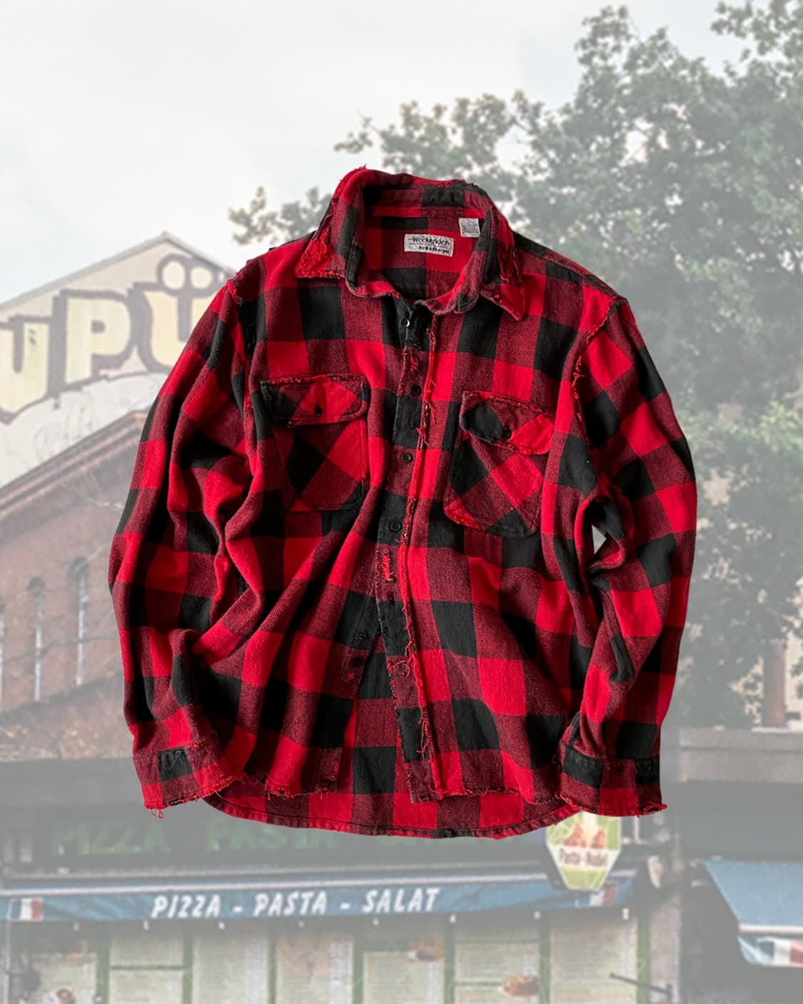 60s 빈티지 Bud Berma 디스트로이드 플란넬 셔츠 상품이미지1