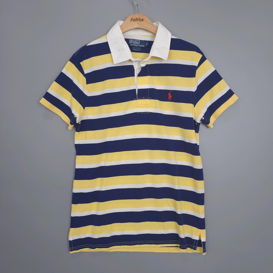 폴로 랄프로렌 Polo 커스텀핏 스트라이프 반팔 카라티 L 상품이미지1