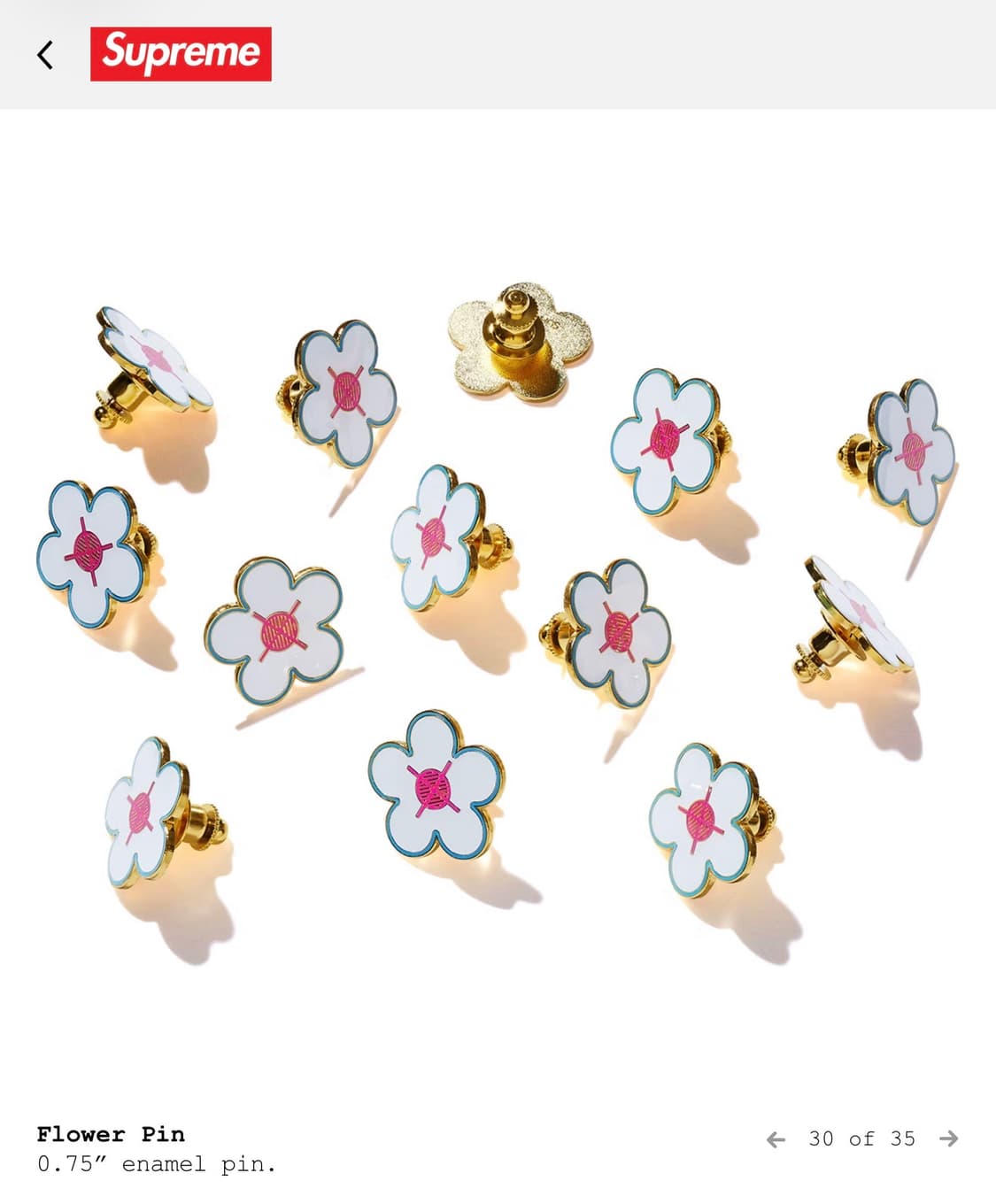 슈프림 뱃지 2017년 플라워컬렉션 한정판 상품이미지1