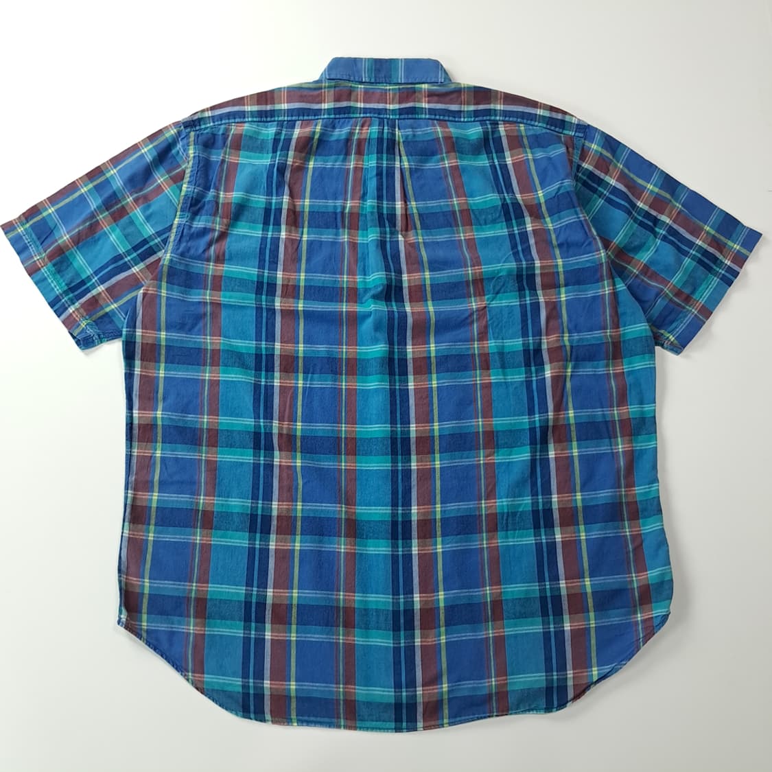 CK835 XL 폴로 90s 블레이크핏 블루 마드라스 반팔 셔츠 남방 상품이미지6