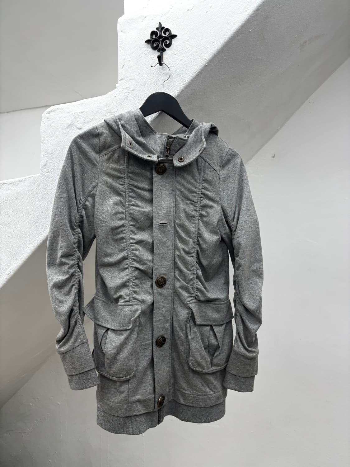 Shirring gray hood jacket    상품이미지6