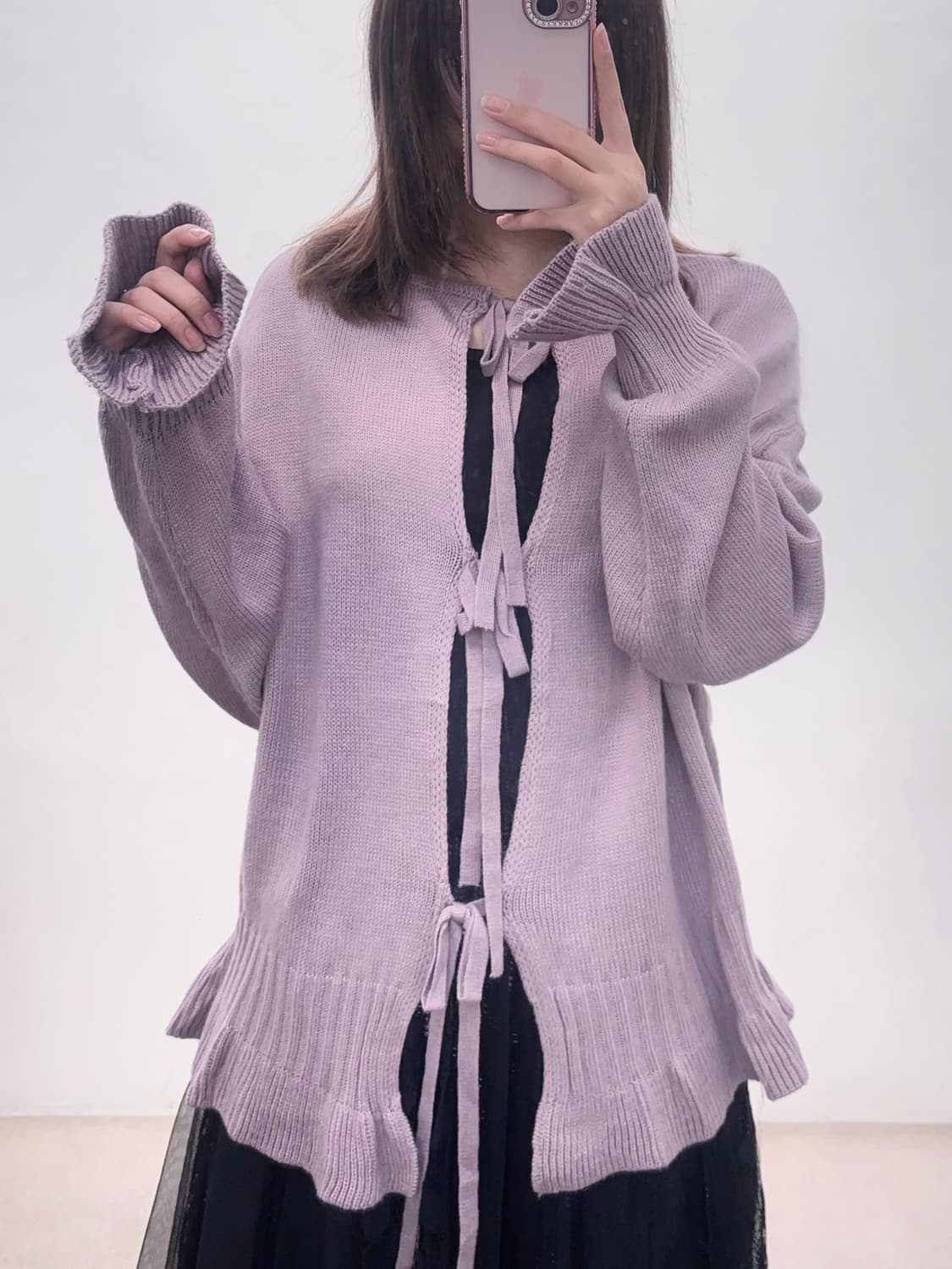 프릴 리본 가디건 상품이미지1
