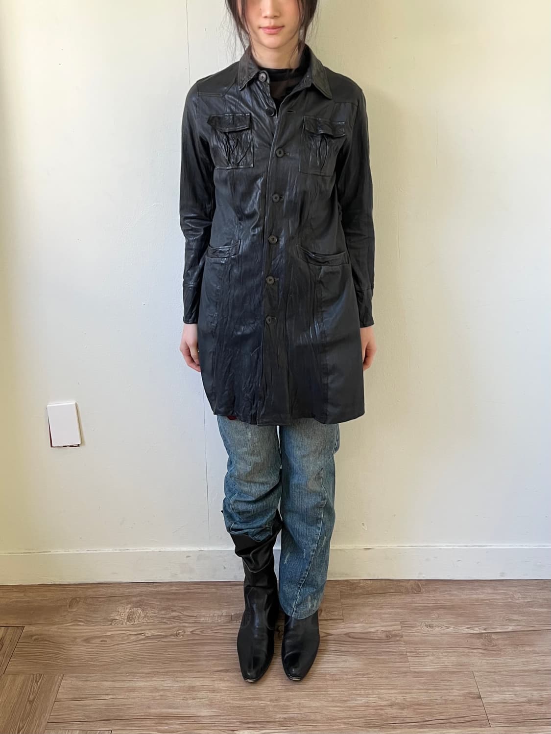 inbreed 레더 롱 자켓 상품이미지8