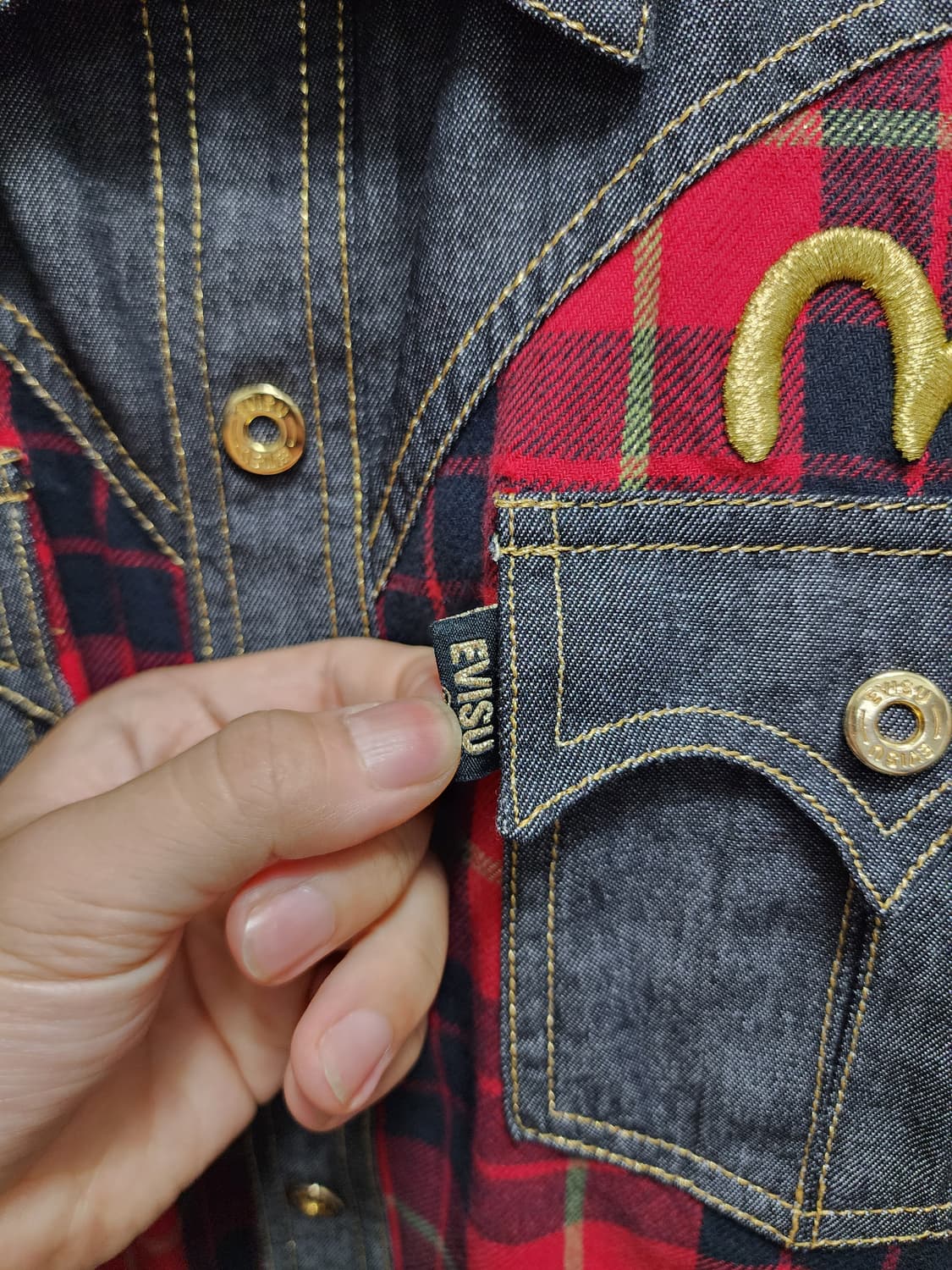 EVISU 에비수 글리터스티치 셔츠 상품이미지4