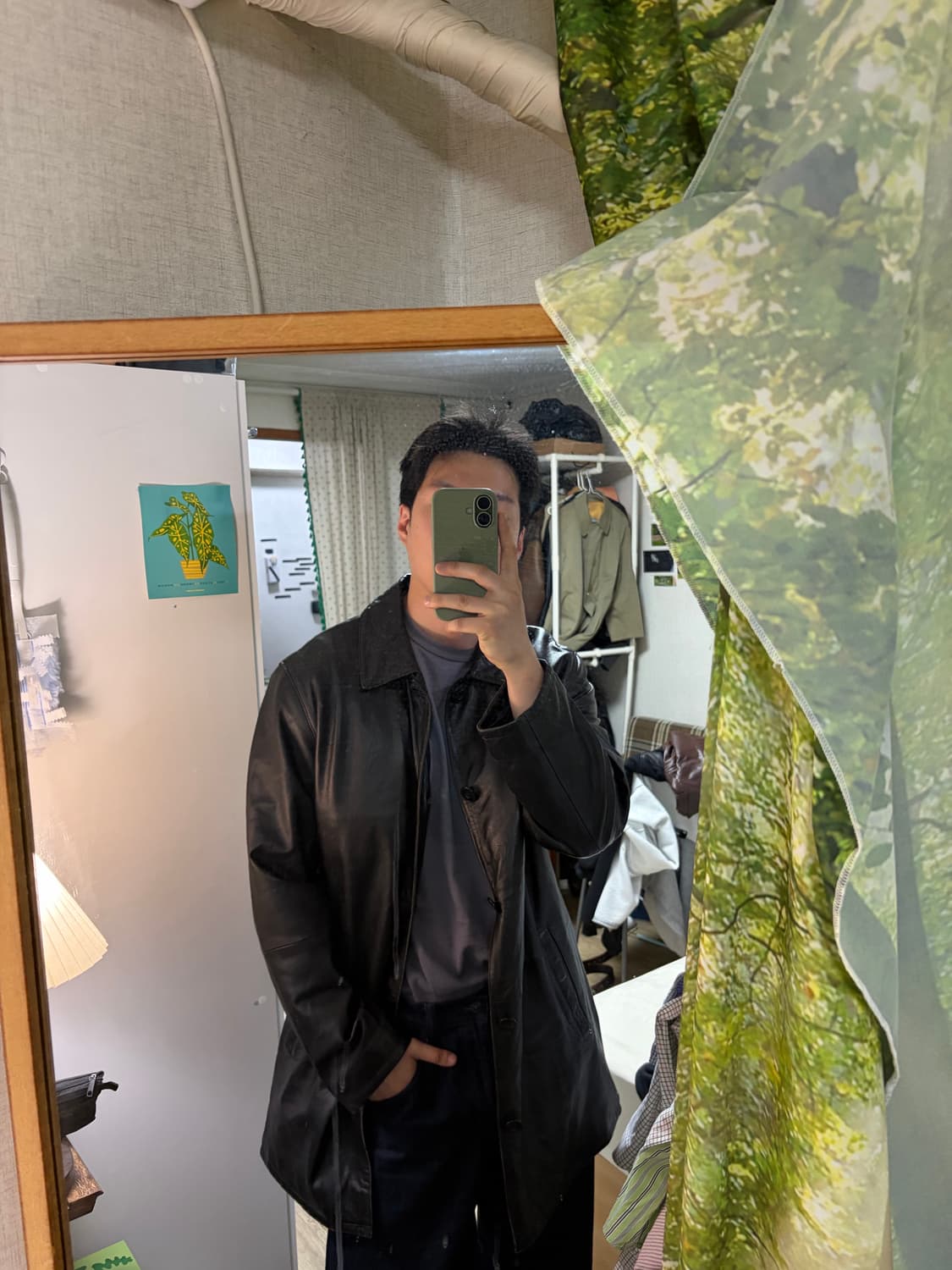 100-105) 에디바우어 램스킨 양가죽 레더 카코트 올드갭카코트 상품이미지2