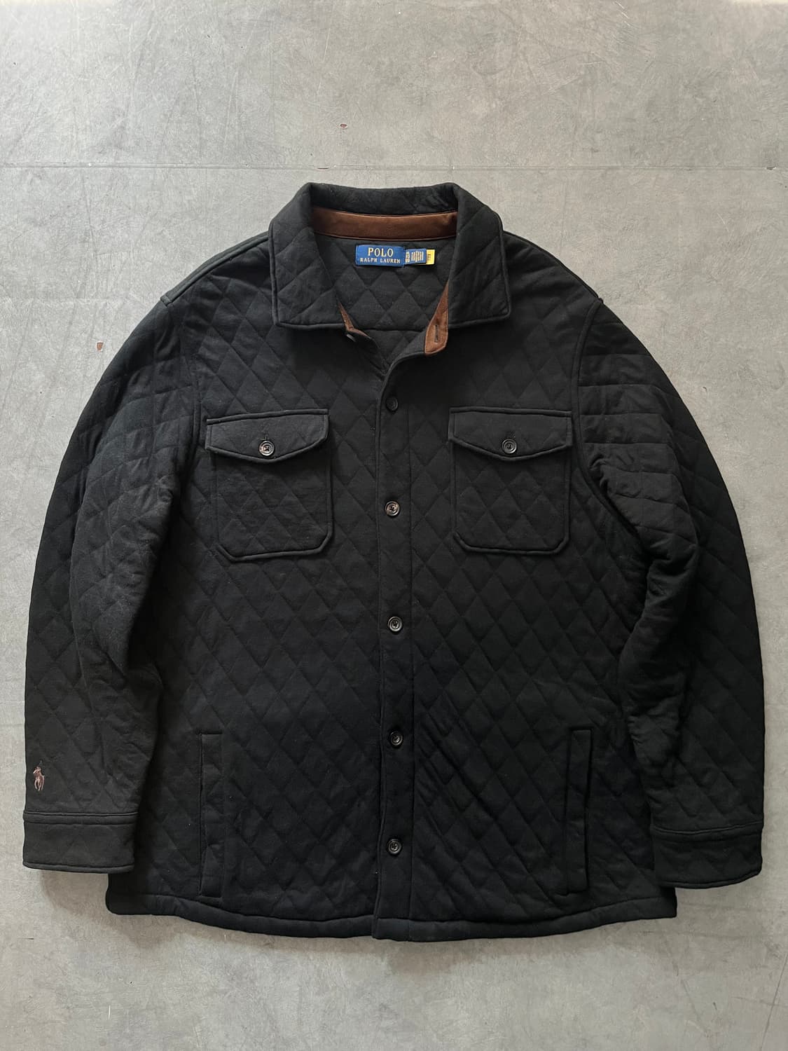 Polo 폴로 랄프로렌 QR라벨 블랙 퀼팅 셔츠 자켓 상품이미지1