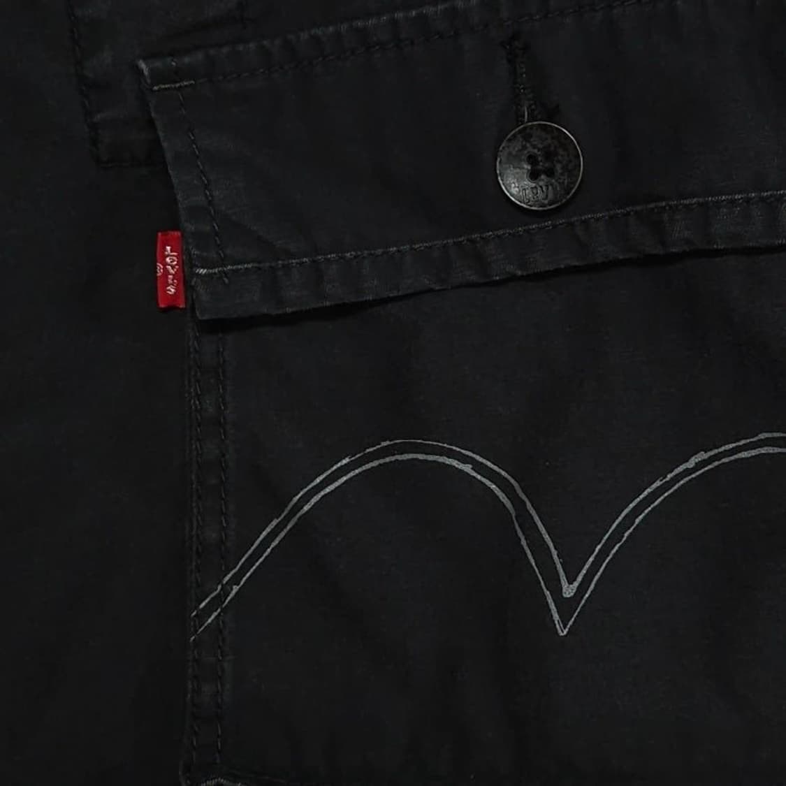 33 LEVIS 리바이스 USA 스쿼드 카고 반바지 워시드블랙 상품이미지7