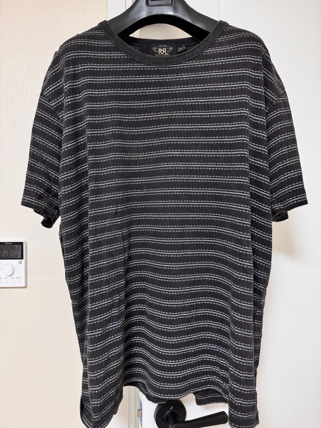[XL] RRL 스트라이프 티셔츠 블랙 상품이미지2
