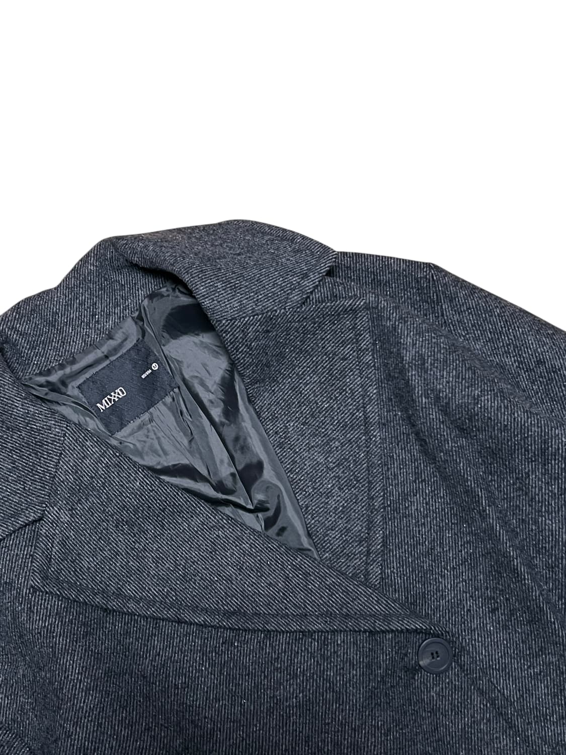 미쏘 헤링본 트임 롱코트 M 다크그레이 상품이미지2