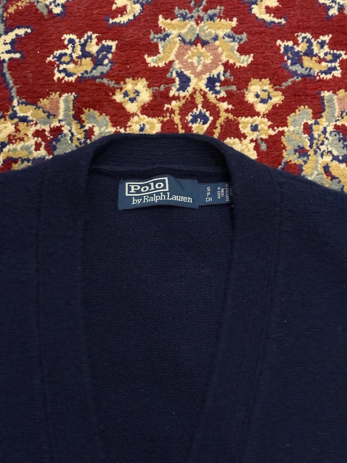 폴로 스웨이드 패치 울 캐시미어 가디건 다크네이비 상품이미지4