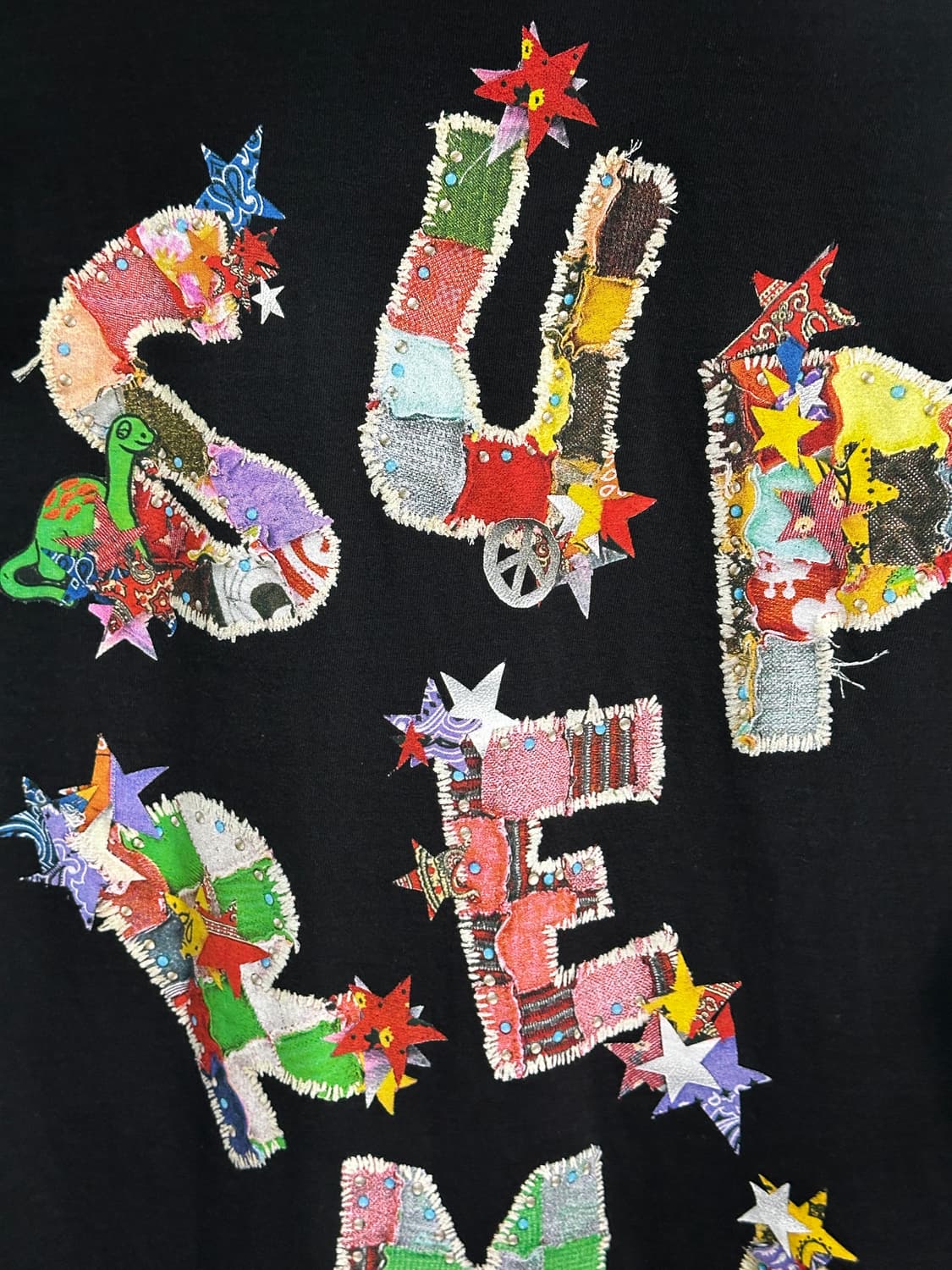 슈프림 패치워크 티셔츠 블랙 - 24SS L 상품이미지3