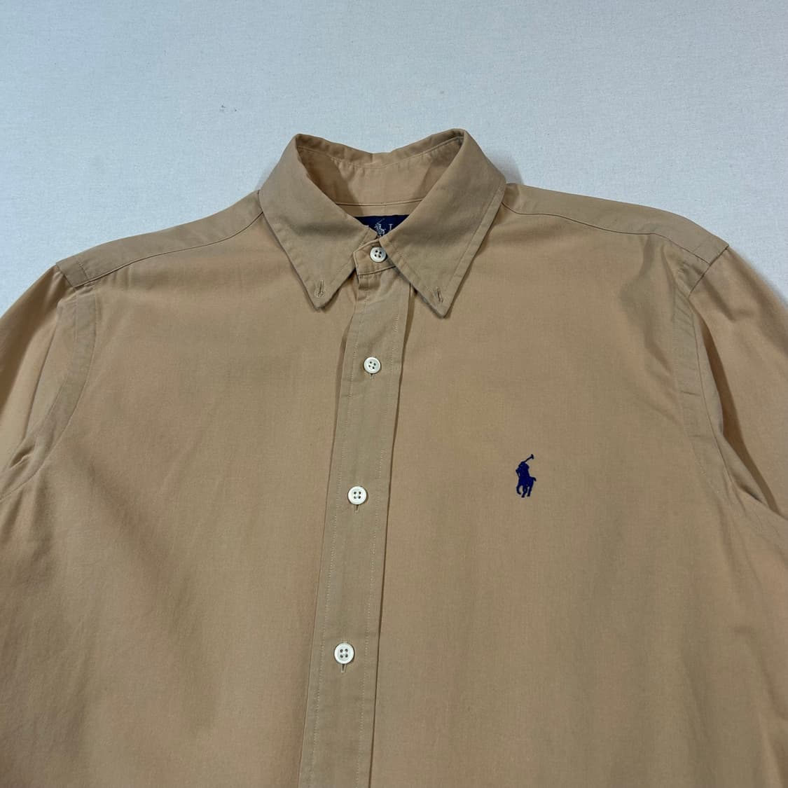 S) 폴로 랄프로렌 클래식핏 브라운 솔리드 셔츠 상품이미지3
